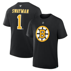 Jeremy Swayman Boston Bruins Fanatics Authentic Stack Name & Number T-Shirt - Black | Fanatics Lifestyle