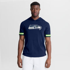 Seattle Seahawks Optimal Play Short Sleeve Hooded T-Shirt - College Navy - Fanatics