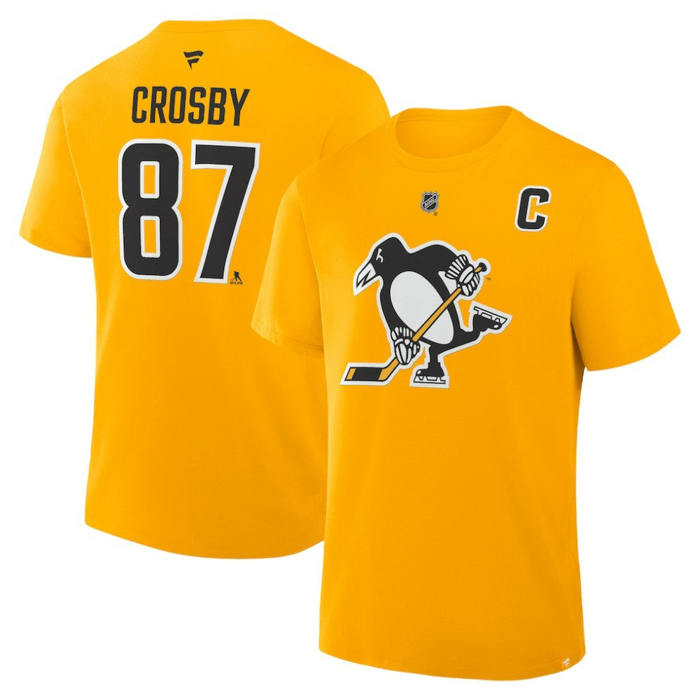 Sidney Crosby Pittsburgh Penguins Fanatics Authentic Stack Name & Number T-Shirt - Gold | Fanatics sale