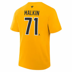 Evgeni Malkin Pittsburgh Penguins Fanatics Authentic Stack Name & Number T-Shirt - Gold | Fanatics Lifestyle