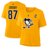 Sidney Crosby Pittsburgh Penguins Fanatics Women's Authentic Stack Name & Number T-Shirt - Gold | Fanatics on sale