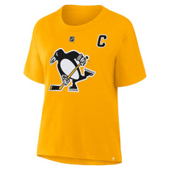 Sidney Crosby Pittsburgh Penguins Fanatics Women's Authentic Stack Name & Number T-Shirt - Gold | Fanatics on sale