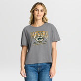 Green Bay Packers Women's Overplayed Tribute Tri-Blend Boxy T-Shirt - Heather Gray - Fanatics