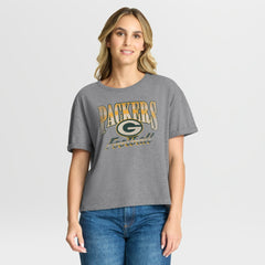 Green Bay Packers Women's Overplayed Tribute Tri-Blend Boxy T-Shirt - Heather Gray - Fanatics
