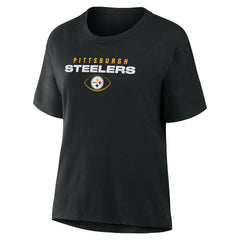 Pittsburgh Steelers Women's Fade Legacy T-Shirt - Black - Fanatics