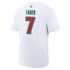 Brock Faber Minnesota Wild Fanatics Authentic Stack Name & Number T-Shirt - White | Fanatics Clearance