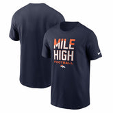 Denver Broncos Mile High Football T-Shirt - Navy - Nike