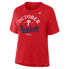Philadelphia Phillies Women's Fanatics 2025 MLB Postseason Locker Room T-Shirt Outlet
