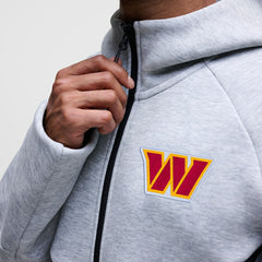 Washington Commanders Tech Fleece Raglan Full-Zip Windrunner Hoodie - Heather Gray - Nike