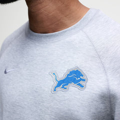 Detroit Lions Tech Fleece Raglan Sweatshirt - Heather Gray - Nike