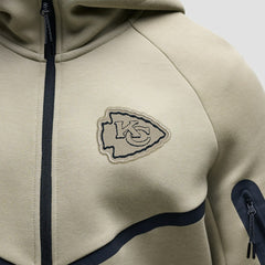 Kansas City Chiefs Tech Fleece Raglan Full-Zip Windrunner Hoodie - Olive - Nike