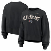 New England Patriots Women's Oversized High Hip Legacy Arch Phoenix Fleece Sweatshirt - Black - Nike