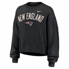 New England Patriots Women's Oversized High Hip Legacy Arch Phoenix Fleece Sweatshirt - Black - Nike