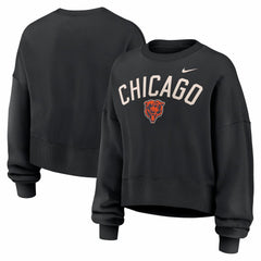 Chicago Bears Women's Oversized High Hip Legacy Arch Phoenix Fleece Sweatshirt - Black - Nike