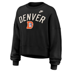 Denver Broncos Women's Oversized High Hip Legacy Arch Phoenix Fleece Sweatshirt - Black - Nike