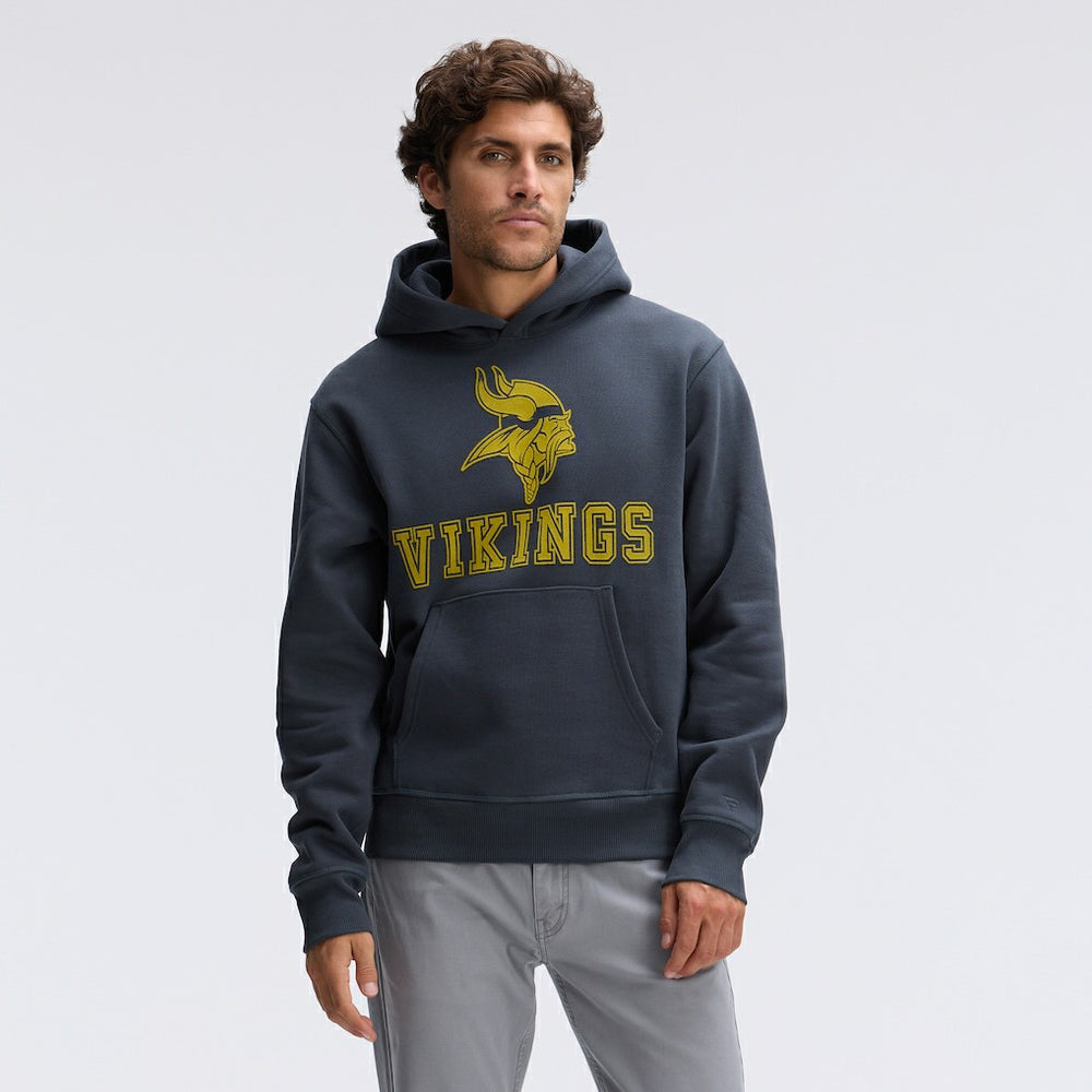 Minnesota Vikings IconicFleece Flocked Hoodie - Charcoal - Fanatics