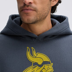 Minnesota Vikings IconicFleece Flocked Hoodie - Charcoal - Fanatics