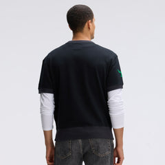 Philadelphia Eagles IconicFleece Short Sleeve Sweatshirt - Black - Fanatics