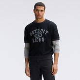 Detroit Lions IconicFleece Short Sleeve Sweatshirt - Black - Fanatics