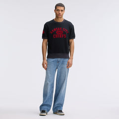 Kansas City Chiefs IconicFleece Short Sleeve Sweatshirt - Black - Fanatics