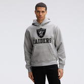 Las Vegas Raiders IconicFleece Flocked Hoodie - Heather Gray - Fanatics