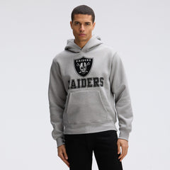 Las Vegas Raiders IconicFleece Flocked Hoodie - Heather Gray - Fanatics