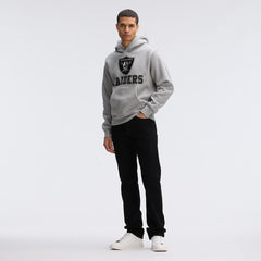 Las Vegas Raiders IconicFleece Flocked Hoodie - Heather Gray - Fanatics