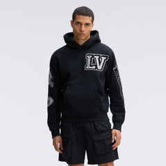 Las Vegas Raiders IconicFleece Letterman Hoodie - Black - Fanatics