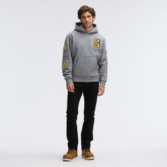 Green Bay Packers IconicFleece Letterman Hoodie - Athletic Heather Gray - Fanatics