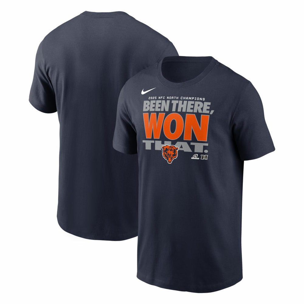Chicago Bears 2025 NFC North Division Champions Locker Room Trophy Collection T-Shirt - Navy - Nike