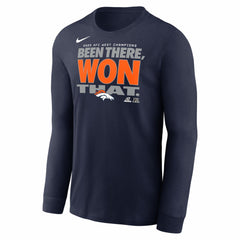 Denver Broncos 2025 AFC West Division Champions Locker Room Trophy Collection Long Sleeve T-Shirt - Navy - Nike