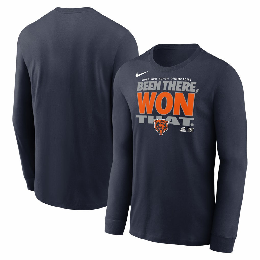 Chicago Bears 2025 NFC North Division Champions Locker Room Trophy Collection Long Sleeve T-Shirt - Navy - Nike