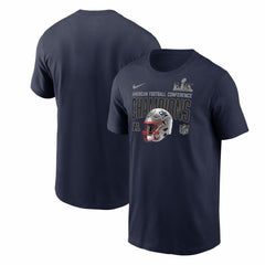 New England Patriots 2025 AFC Champions Glory Shield T-Shirt - Navy - Nike