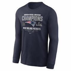 New England Patriots 2025 AFC Champions Team Nation Long Sleeve T-Shirt - Navy - Nike