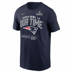 New England Patriots Super Bowl LX Clear Sign T-Shirt - Navy - Nike