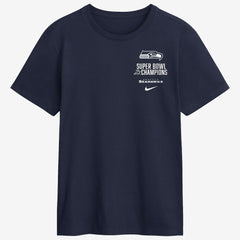 Seattle Seahawks Two-Time Super Bowl Champions Downtown Ring Club T-Shirt - College Navy - Nike