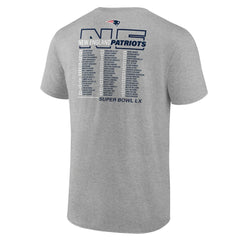 New England Patriots Super Bowl LX Roster T-Shirt - Heather Gray - Fanatics