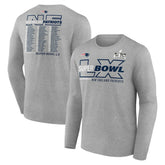 New England Patriots Super Bowl LX Roster Long Sleeve T-Shirt - Heather Gray - Fanatics