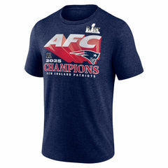 New England Patriots 2025 AFC Champions Quick Pass Tri-Blend T-Shirt - Heather Navy - Fanatics
