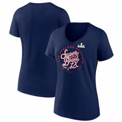 New England Patriots Women's Super Bowl LX Cheer Section V-Neck T-Shirt - Navy - Fanatics