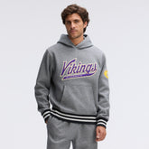 Minnesota Vikings IconicFleece Tipped Hoodie - Athletic Heather Gray - Fanatics