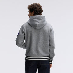 Baltimore Ravens IconicFleece Tipped Hoodie - Athletic Heather Gray - Fanatics