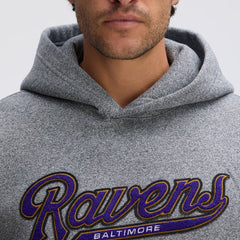 Baltimore Ravens IconicFleece Tipped Hoodie - Athletic Heather Gray - Fanatics