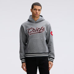 Kansas City Chiefs IconicFleece Tipped Hoodie - Athletic Heather Gray - Fanatics