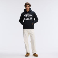 Baltimore Ravens IconicFleece Flocked Hoodie - Black - Fanatics