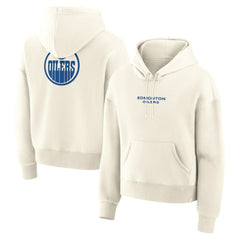 Edmonton Oilers Fanatics Women's Neutral Zone Legacy Hoodie - Cream | Fanatics Clearance