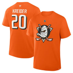 Chris Kreider Anaheim Ducks Fanatics Authentic Stack Name & Number T-Shirt - Orange | Fanatics near me