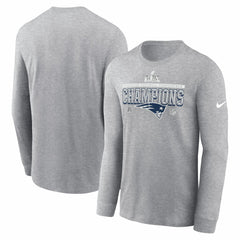 New England Patriots 2025 AFC Champions Locker Room Trophy Collection Long Sleeve T-Shirt - Heather Gray - Nike