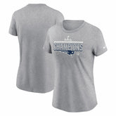 New England Patriots Women's 2025 AFC Champions Locker Room Trophy Collection T-Shirt - Heather Gray - Nike