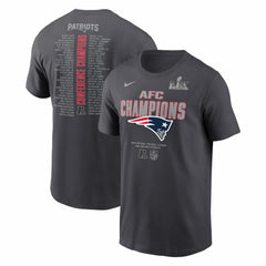 New England Patriots 2025 AFC Champions Roster T-Shirt - Anthracite - Nike